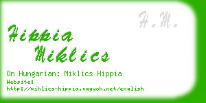 hippia miklics business card